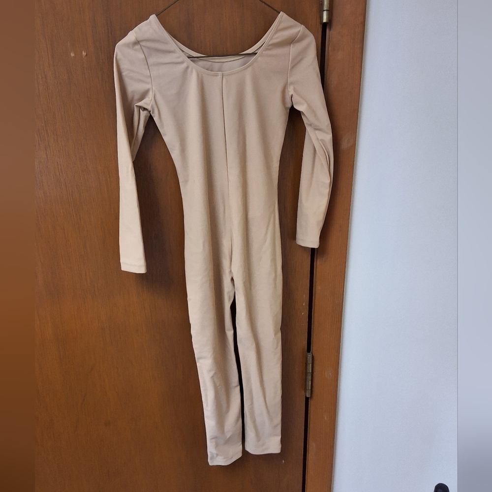 Beige Long Sleeve Jumpsuit